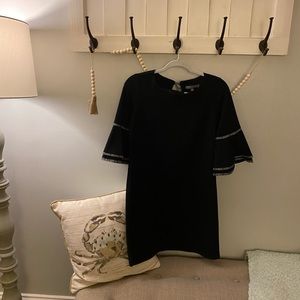 6 Petite Black Bell Sleeve Dress